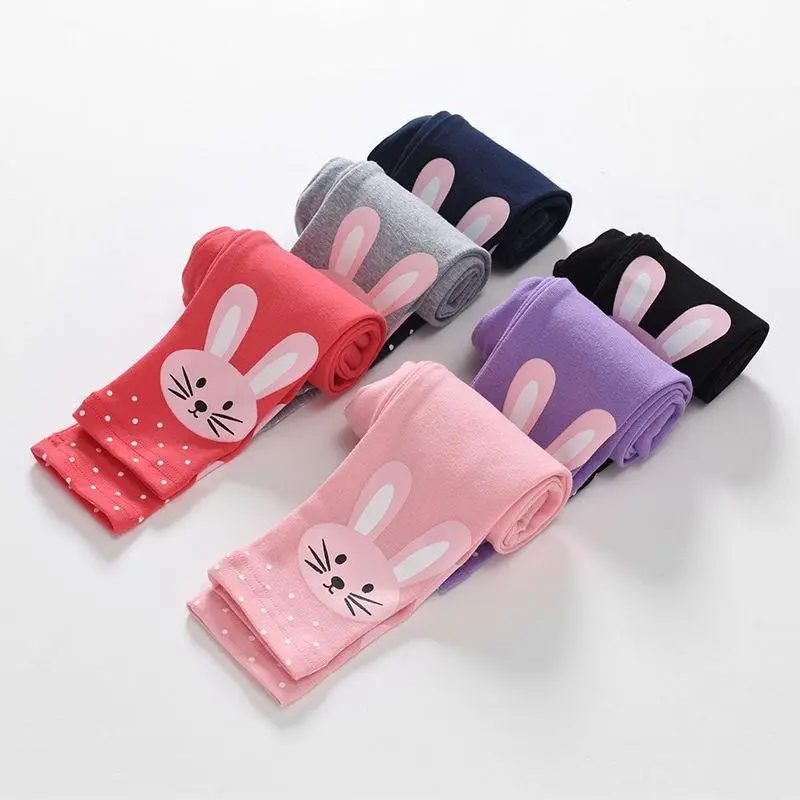2025 Spring Girls Pants Flower Leggings for Kids Skinny Children Tights Teenager Casual Clothes Baby Leggins 1-10years