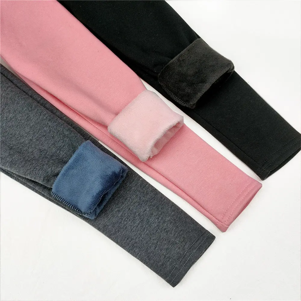 Autumn And Winter Girls' Pants  Velvet Warm Clothes Korean Version Slim Leggings Children's Outer Wear Elastic Thickening Trouse