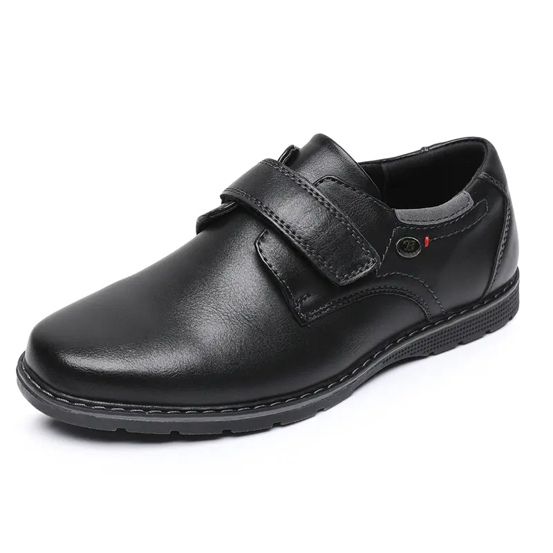 Children Campus Black Leather Shoes, Cowhide Single Shoes Spring And Autumn Style Breathable British Soft Boys Babies Children