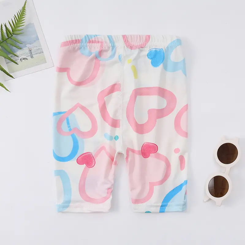 1/4 Pcs Children's Thin Leggings Girl Sweet And Lovely Love Safety Pants Anti-exposure Shorts Slim Joker Sweatpants Stretch Pant