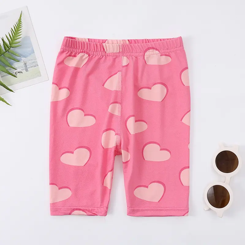 1/4 Pcs Children's Thin Leggings Girl Sweet And Lovely Love Safety Pants Anti-exposure Shorts Slim Joker Sweatpants Stretch Pant