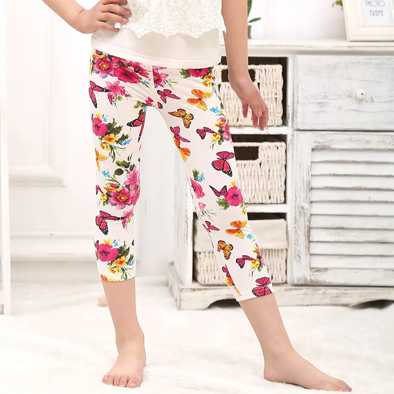 Hot & New Girls leggings summer Korean Flower multi-colored milk silk breathable Leggings