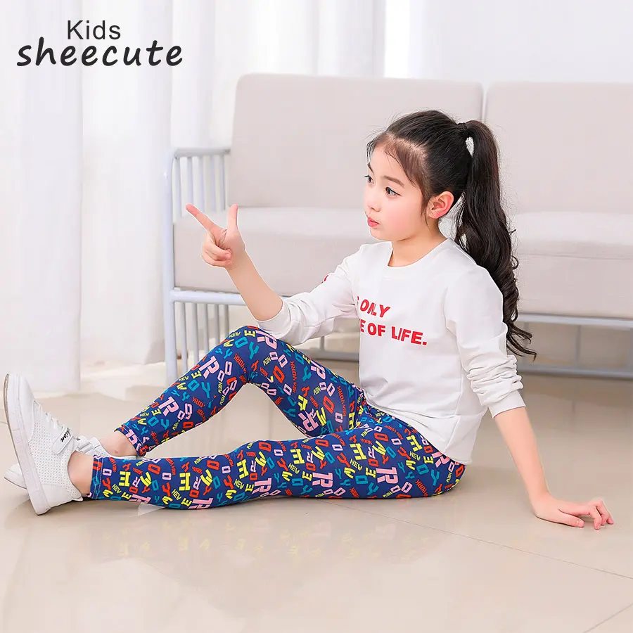 SheeCute Girls Spring Autumn Full Length Printing Skinny Leggings SC1752-C