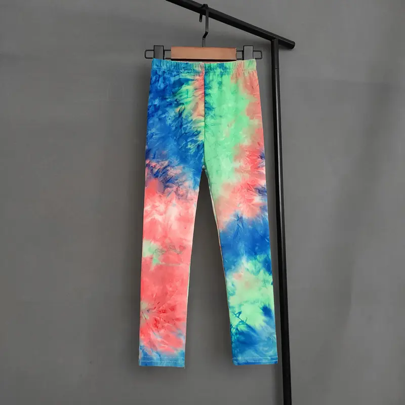 Girls Leggings Spring Summer Retro Colorful Graffiti Printing Kids Pants Babys Girls Elastic Soft Skinny Leggings 2-11 Years