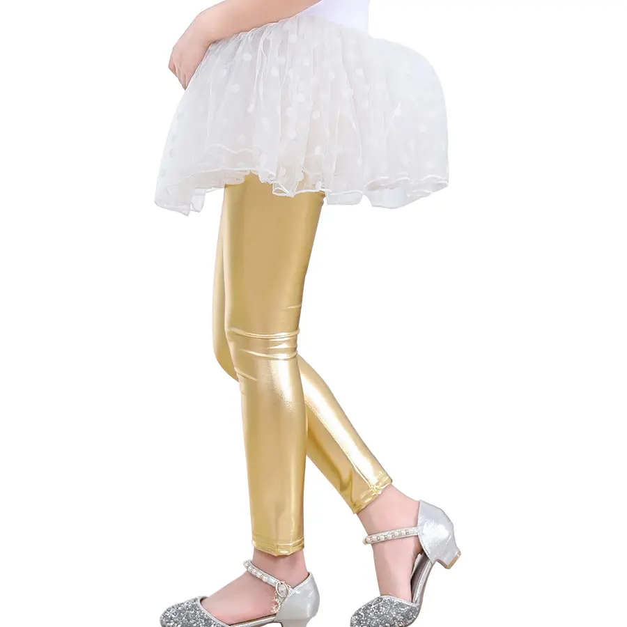 Korean Autumn Child Leggings Gold Pants Girls leggings