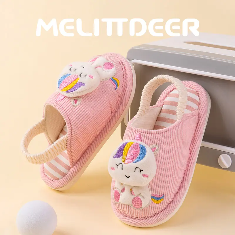 MELITTDEER Girls' shoes, Autumn Slippers, winter indoor slippers toddlers, Indoor Footwear for Ages 1 to 5, Soft and Comfortable