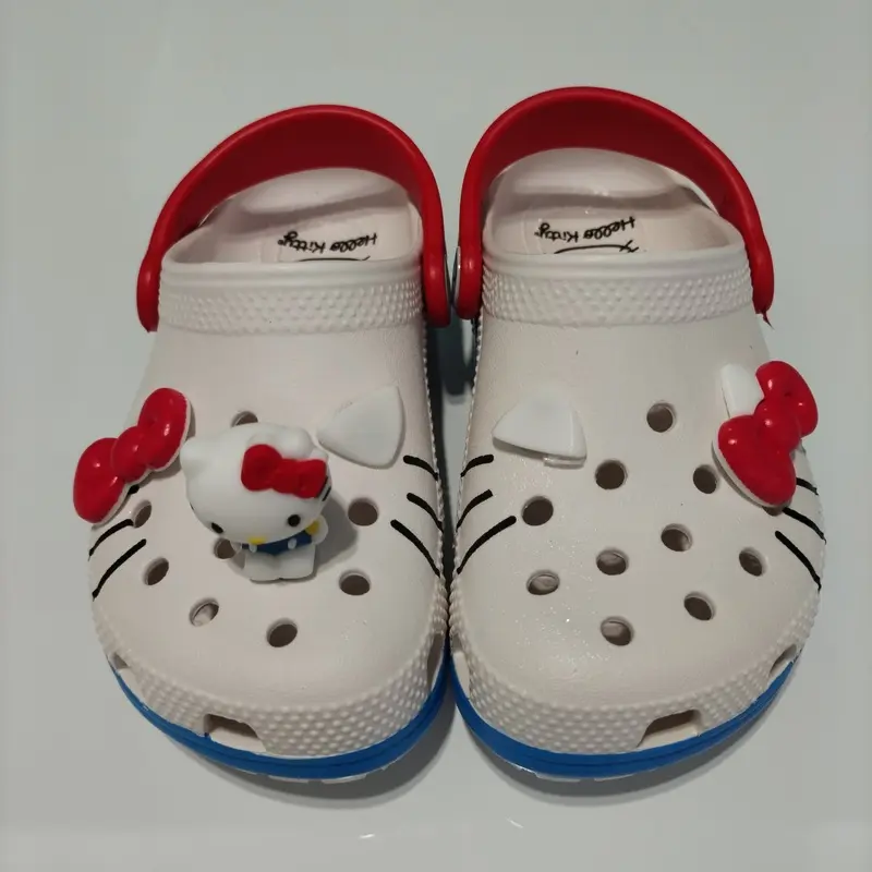 Kawaii Hello Kitty Sandals Slippers for Adults And Kids Sanrio Kt Hole Sandals Anime Themed Summer Home Shoes Gift