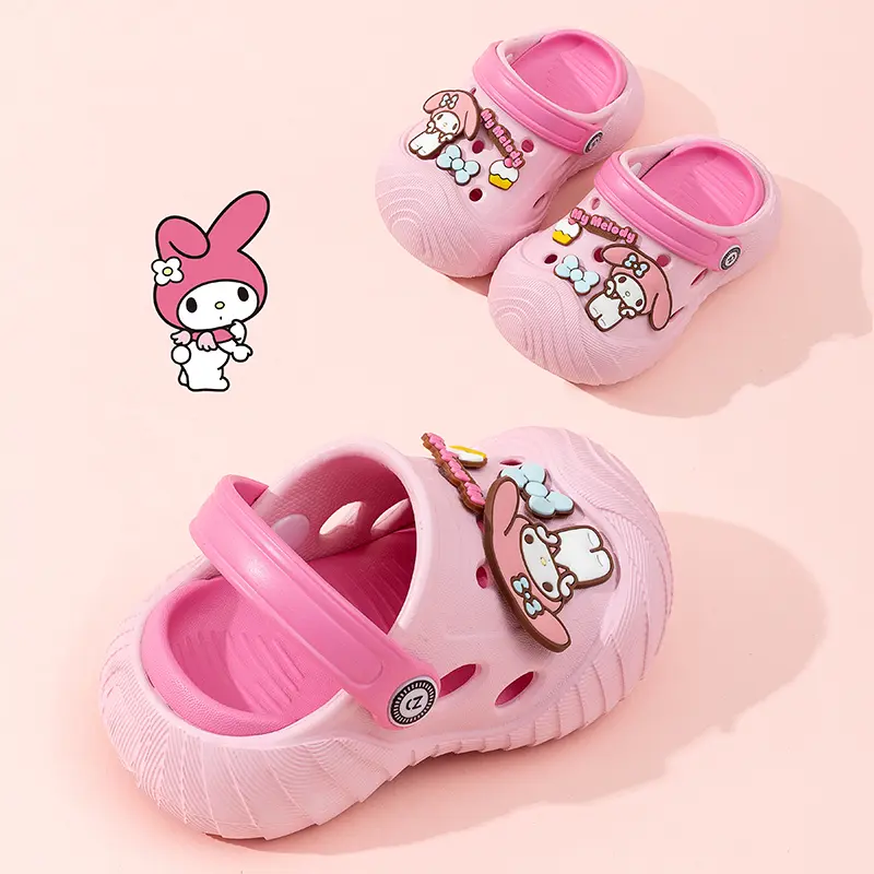 Sanrio Summer Childrens Slippers Hole Kids Sandals Soft Anti-Skid Cartoon MyMoledy Design Indoor non-Slip Boys Girls Beach Shoes