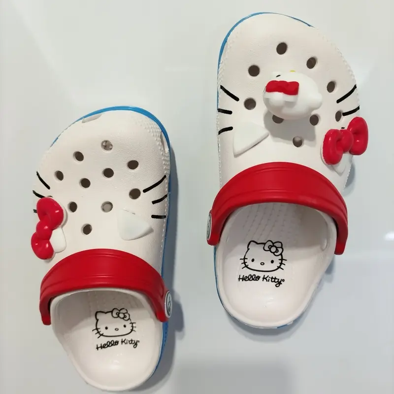 Kawaii Hello Kitty Sandals Slippers for Adults And Kids Sanrio Kt Hole Sandals Anime Themed Summer Home Shoes Gift