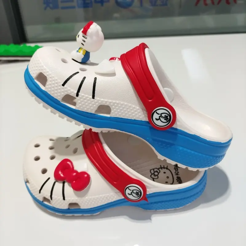 Kawaii Hello Kitty Sandals Slippers for Adults And Kids Sanrio Kt Hole Sandals Anime Themed Summer Home Shoes Gift