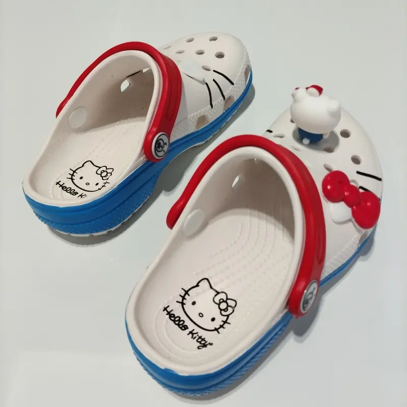 Kawaii Hello Kitty Sandals Slippers for Adults And Kids Sanrio Kt Hole Sandals Anime Themed Summer Home Shoes Gift