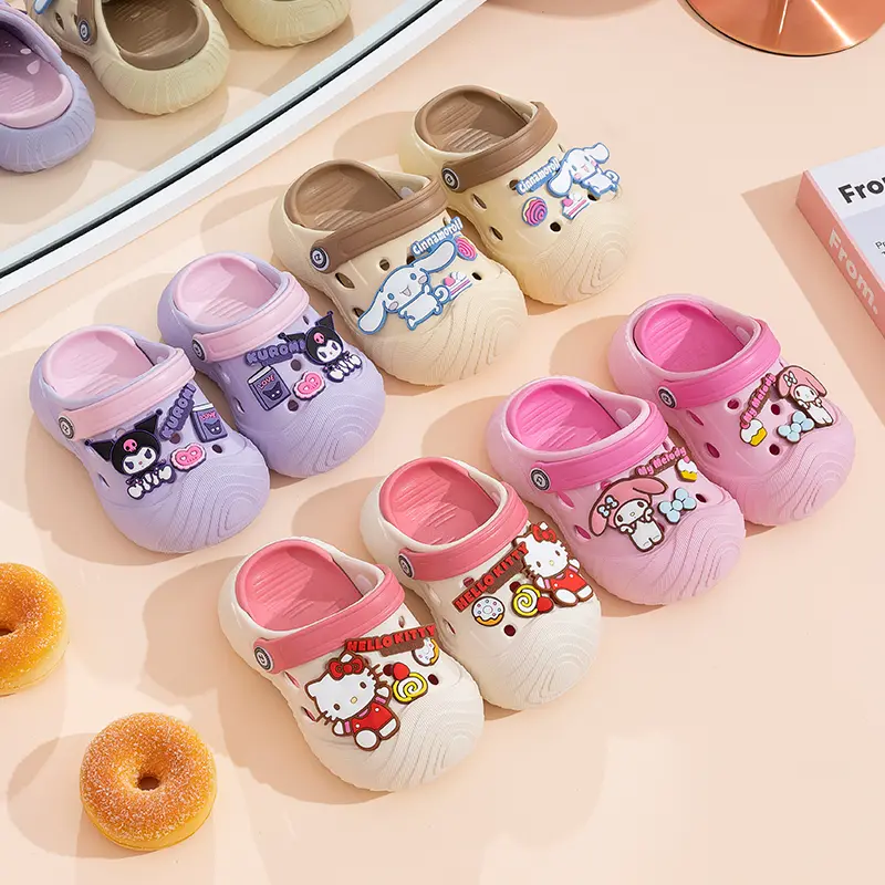 Sanrio Summer Childrens Slippers Hole Kids Sandals Soft Anti-Skid Cartoon MyMoledy Design Indoor non-Slip Boys Girls Beach Shoes