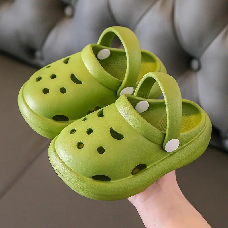 Children's Garden Shoes, Boys and Girls Outdoor Play Sandals Wear Resistant Non-slip Can Added Christmas Halloween Charms
