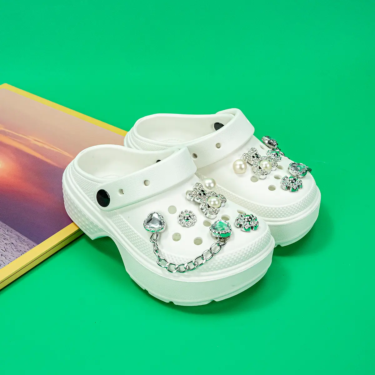 New Style Boys and Girls Slippers Cartoon Silver Bear Versatile Eva Hole Shoes Soft Sole Non-Slip Sandals 2310