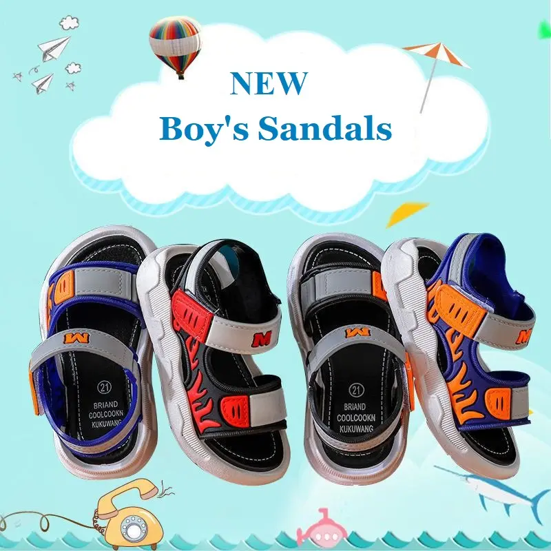 2022 Summer Boys Shoes 1-12 Years Old Baby Children's Sandals Children's Non-slip Sandals Children Soft Bottom Beach Shoes