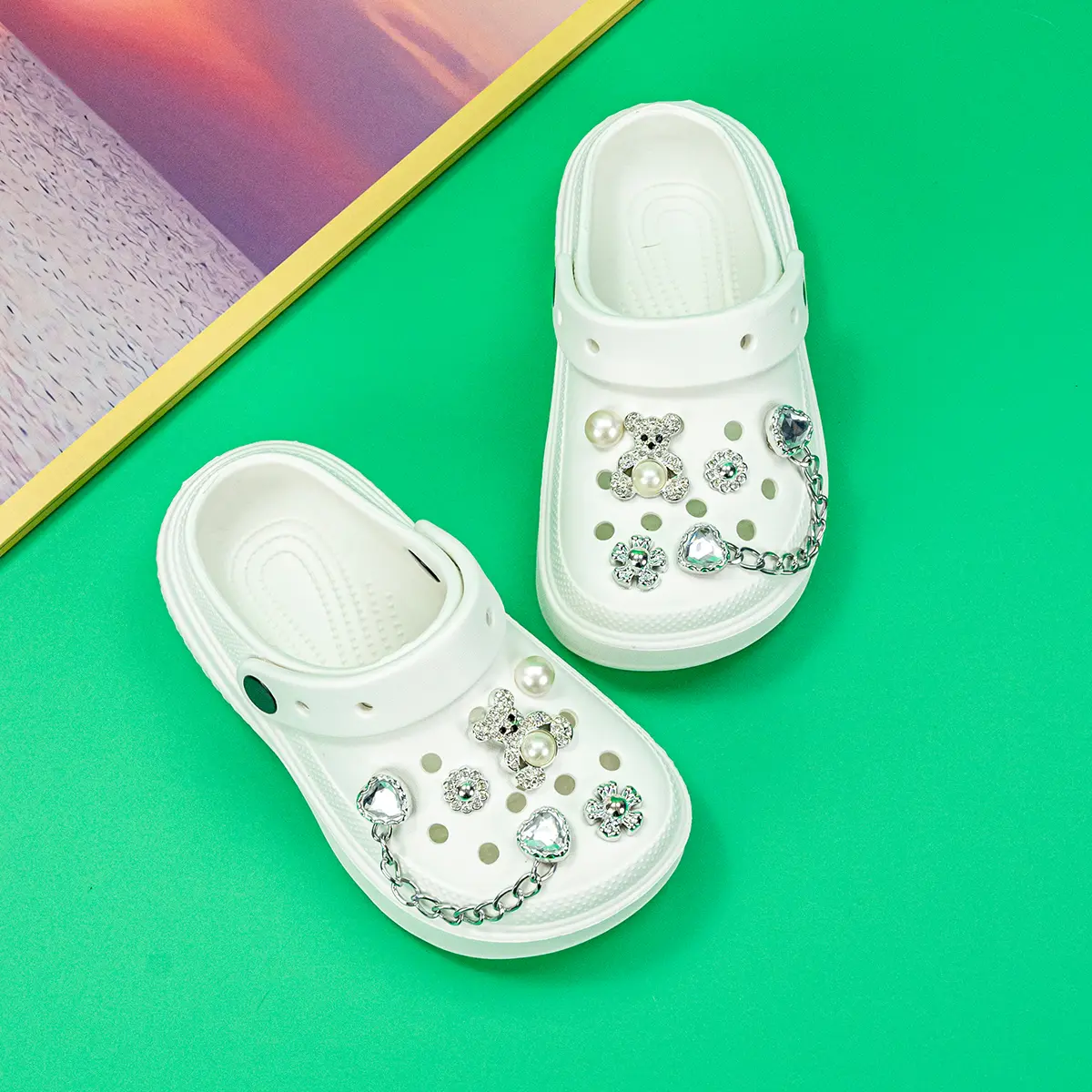 New Style Boys and Girls Slippers Cartoon Silver Bear Versatile Eva Hole Shoes Soft Sole Non-Slip Sandals 2310