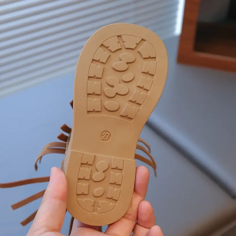 Kids Gladiator Shoes for Girls 2025 Summer Non-slip High Top Toddler Roman Sandals Cute Tassels Retro Comfort Beach Shoes