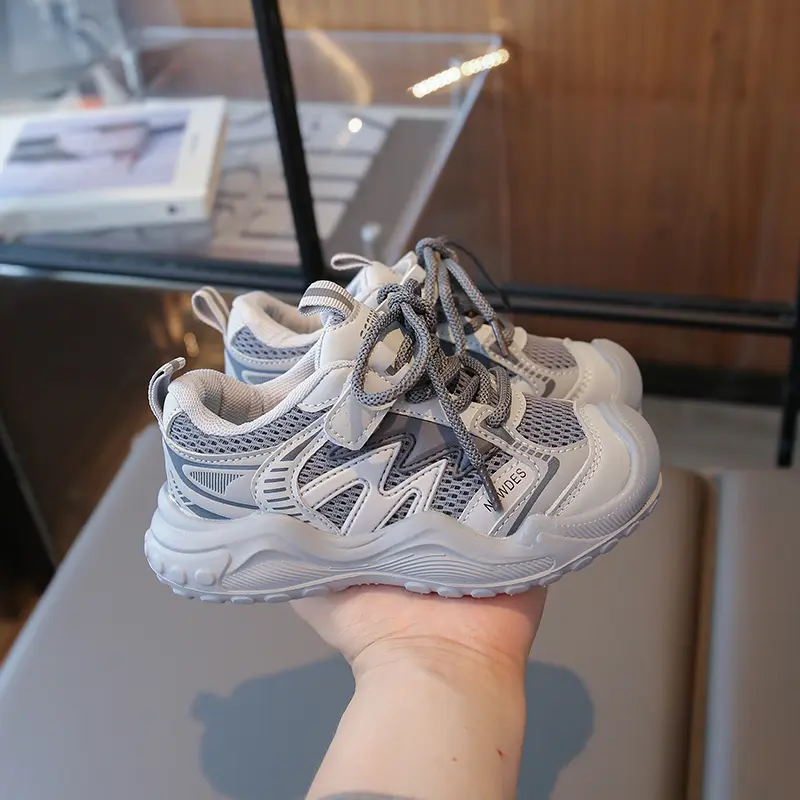 Children's Sneakers 1-18 Years Old Gray Breathable Boys Girls Casual Shoes Four Seasons Black Soft Kids Tennis Shoes Boys Shoes