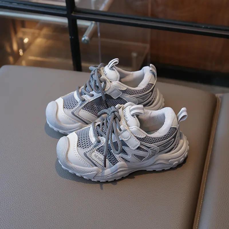 Children's Sneakers 1-18 Years Old Gray Breathable Boys Girls Casual Shoes Four Seasons Black Soft Kids Tennis Shoes Boys Shoes