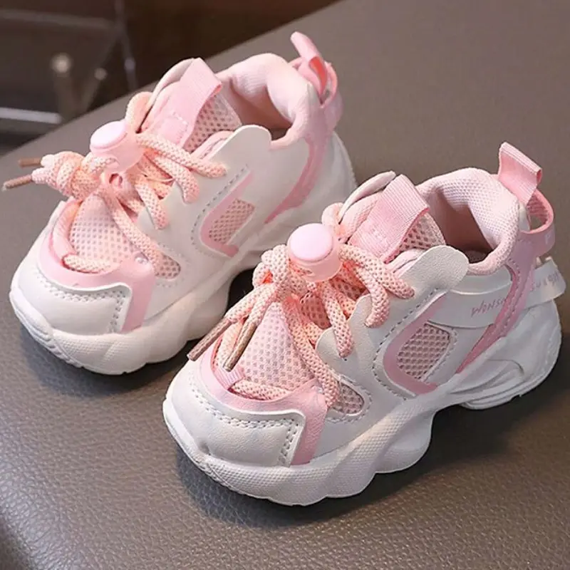 Autumn Mesh Breathable Kid Sport Shoes Lightweight Comfortable Casual Boys Girls Non-Slip Fit for 2-7 Years Old