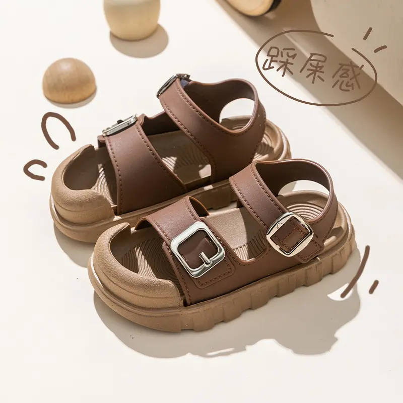 2025 New Girls Summer Sandals Non-Slip Soft Sole Beach Shoes Hook & Loop Toddler Kids Baby Casual Sport Walking Sandals
