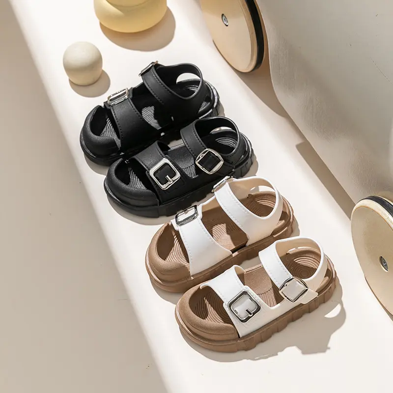 2025 New Girls Summer Sandals Non-Slip Soft Sole Beach Shoes Hook & Loop Toddler Kids Baby Casual Sport Walking Sandals