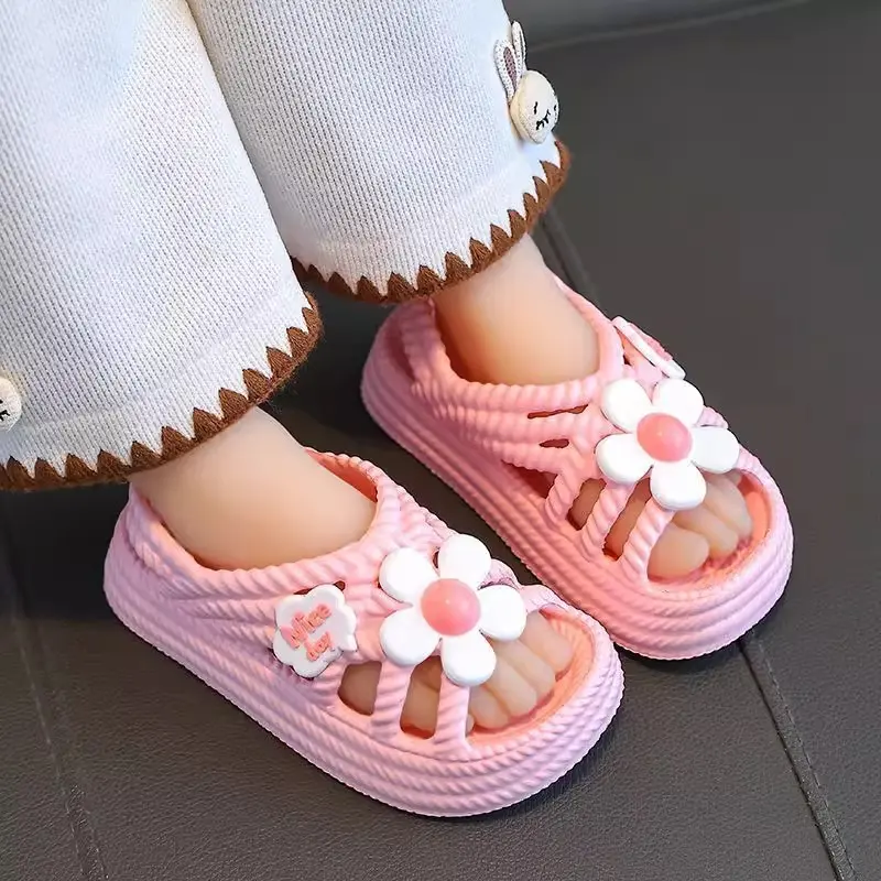 2025 New Summer Girls' Sandals with 'Step-on-Poop' Comfort –  Design Anti-Slip Soft-Sole Beach Shoes for Toddler & Little Girls