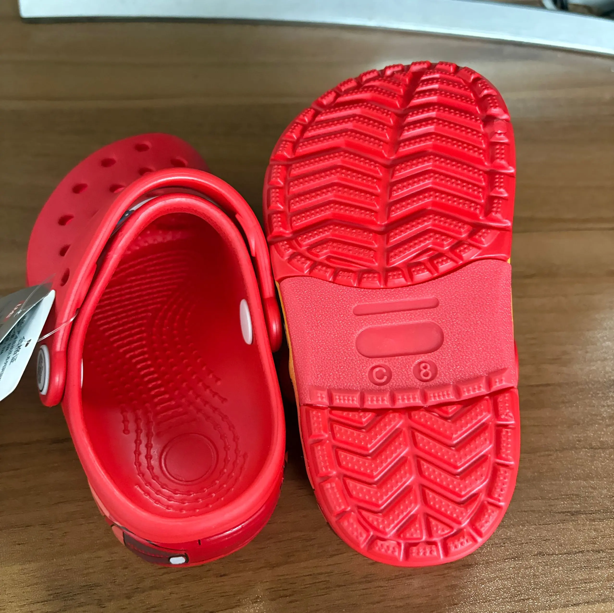 Disney Lightning McQueen Pixar Cartoon Waterproof Breathable EVA Slippers for Children Solid Color Outdoor Sandals Fit Ages 0-8