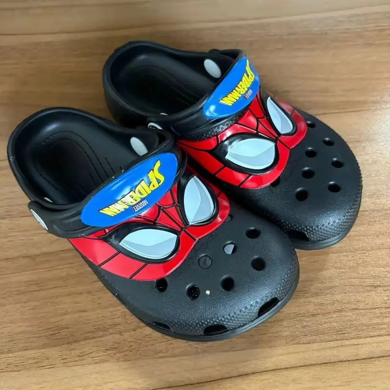 Spiderman Cartoon Anime Waterproof Sandals Breathable Ankle-Wrap EVA Kids Slippers Casual Outdoor Beach Shoes for Children