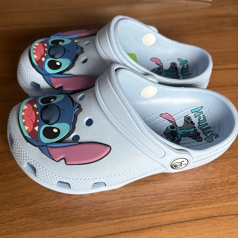 Hot Children Cartoon Stitch Lilo&Stitch Outdoor Sandals Cartoon Solid Waterproof Slippers Breathable Eva Parent-Child Hole Shoes