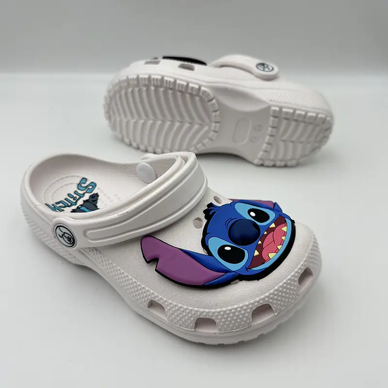 Hot Children Cartoon Stitch Lilo&Stitch Outdoor Sandals Cartoon Solid Waterproof Slippers Breathable Eva Parent-Child Hole Shoes