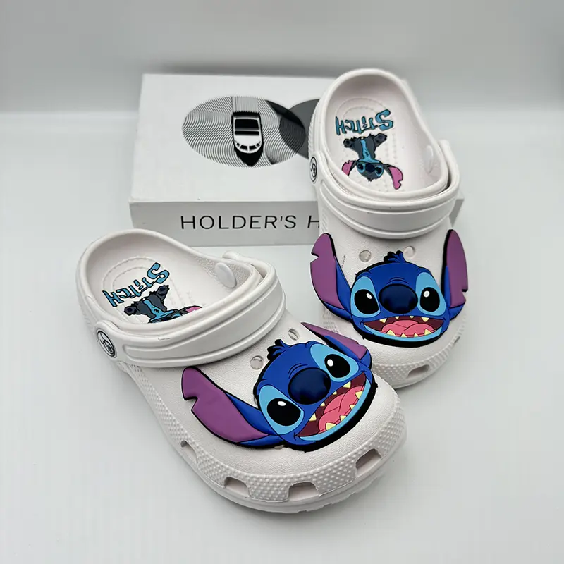 Hot Children Cartoon Stitch Lilo&Stitch Outdoor Sandals Cartoon Solid Waterproof Slippers Breathable Eva Parent-Child Hole Shoes