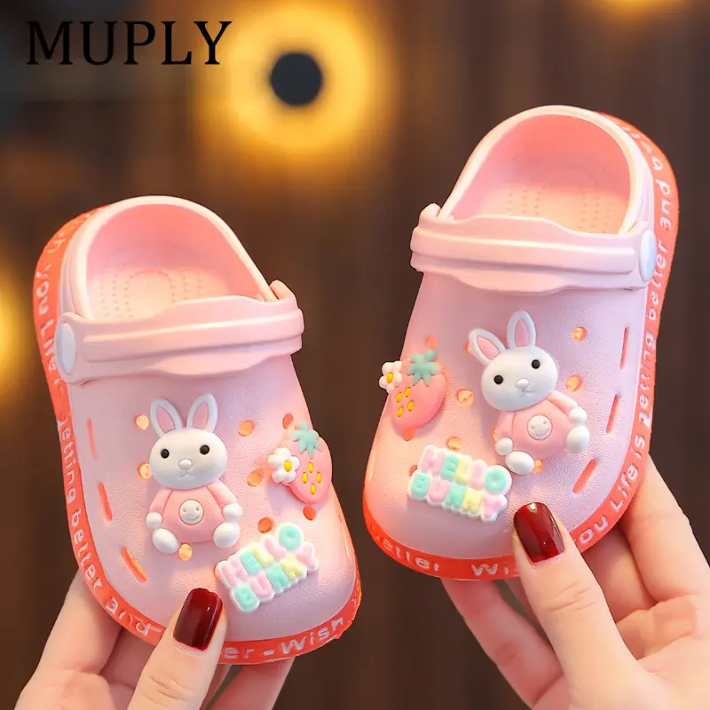Summer Baby Sandals for Boy Girls Cartoon Bear Kids Flip Flop Toddler EVA Slippers for Children Home Garden Beach Anti Shoes