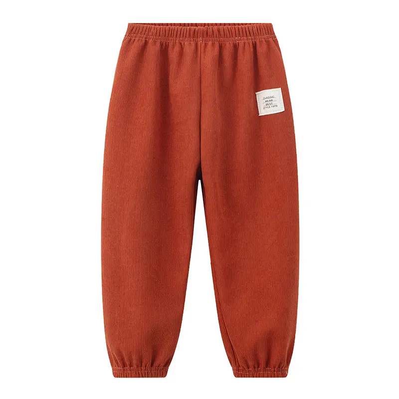 1/2/3 Piece Autumn And Winter Children Thickened And Plush Basic Simple Long Pants For Boys And Girls Casual Warm Sanitary Pants