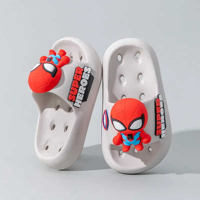 Disney spiderman Children's Slippers Summer boy's Cute Cartoon Anti slip Soft Sole Indoor Bathing Sandals & Slippers