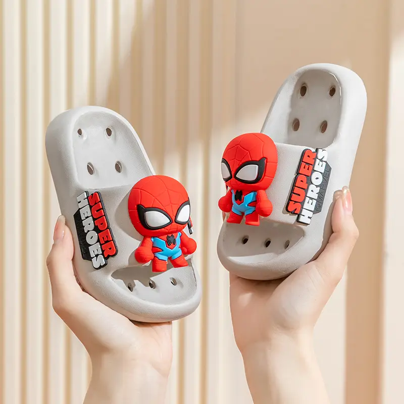 Disney spiderman Children's Slippers Summer boy's Cute Cartoon Anti slip Soft Sole Indoor Bathing Sandals & Slippers