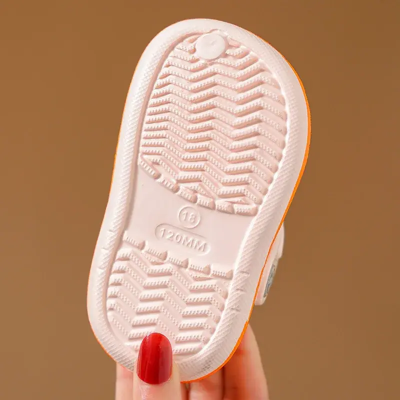 Flip Flops Children's  for Girls in Summer Indoor Soft Soled Anti Slip Cartoon Toe Hole Shoes for Small and Medium-sized Babies