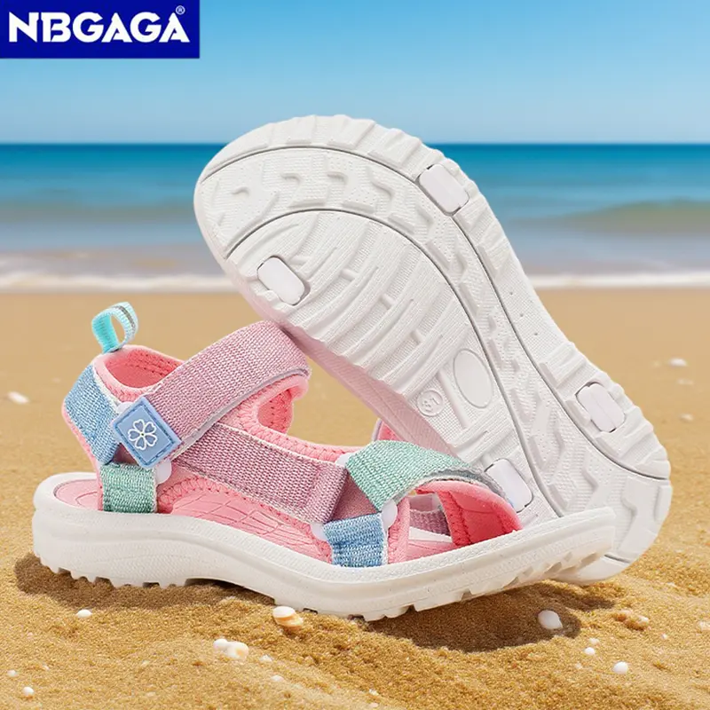 Cute Pink Kids' Girls Sport Sandals Open-Toe Non Slip Walking Shoes for Children Boys Outdoor Beach Sandals Summer Breathable
