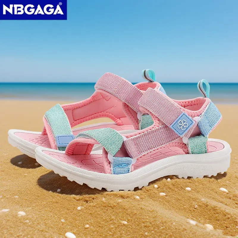 Cute Pink Kids' Girls Sport Sandals Open-Toe Non Slip Walking Shoes for Children Boys Outdoor Beach Sandals Summer Breathable