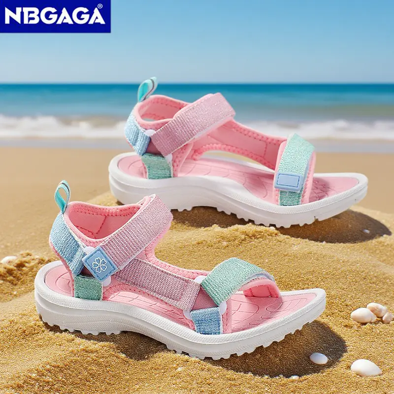 Cute Pink Kids' Girls Sport Sandals Open-Toe Non Slip Walking Shoes for Children Boys Outdoor Beach Sandals Summer Breathable