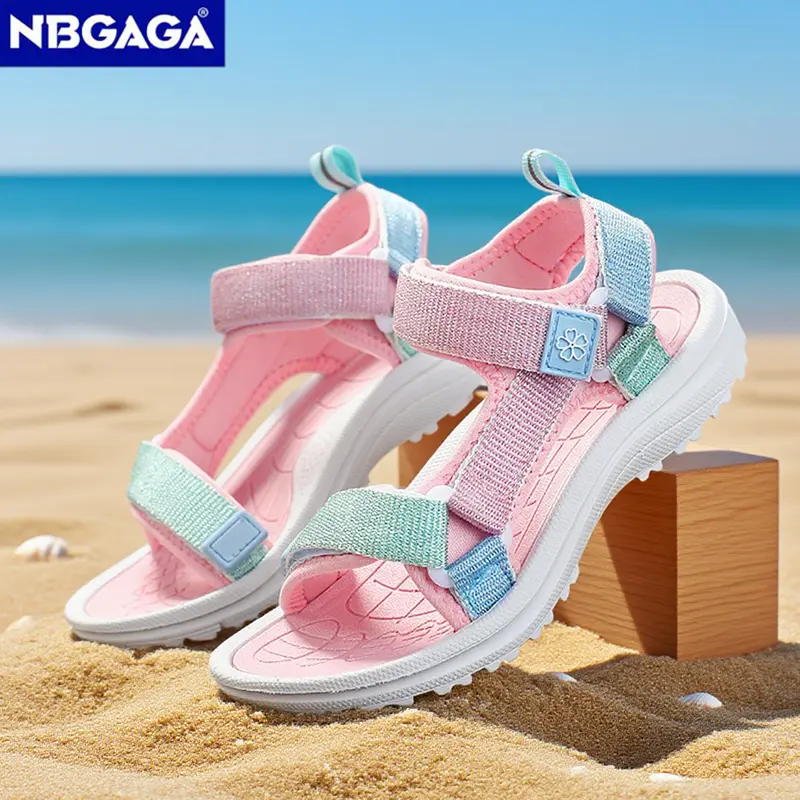 Cute Pink Kids' Girls Sport Sandals Open-Toe Non Slip Walking Shoes for Children Boys Outdoor Beach Sandals Summer Breathable
