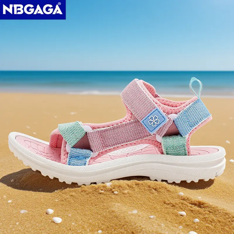 Cute Pink Kids' Girls Sport Sandals Open-Toe Non Slip Walking Shoes for Children Boys Outdoor Beach Sandals Summer Breathable