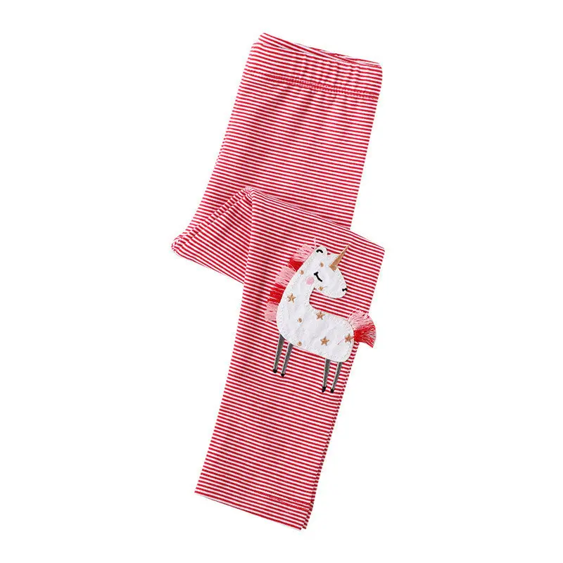 Jumping Meters 2-7T New Girls Leggings Pants  Unicorns Embroidery Striped Children's Clothing Skinny Baby Pencil Pants Baby