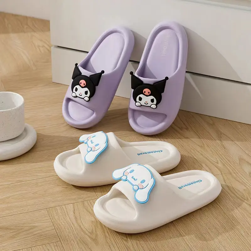 Sanrio Family Slippers Cute Soft Lightnes Cloud Like In Door Slides Kuromi My Melody Pochacco Sweet Shoes For Kids EVA