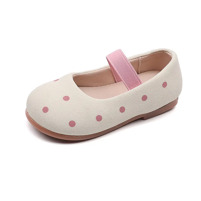 Kids Shoes Girl Princess Polka Dot Flats Footwear Children Fashion Suede Shoes Toddler Wedding Party Shallow Shoes Kids I06287