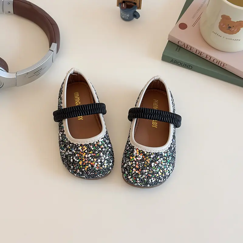 Spring Autumn Girl's Leather Shoes Princess Party Colorful Glitter Shoes Fashion Children Performance Wedding Dress Shoes I06285