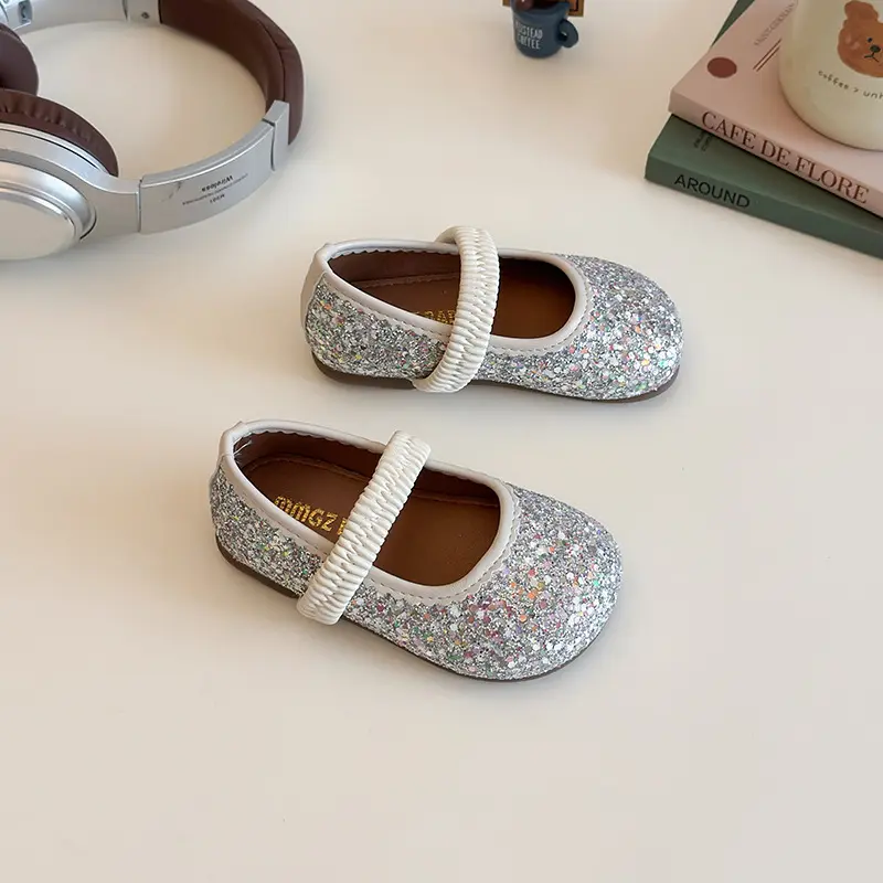 Spring Autumn Girl's Leather Shoes Princess Party Colorful Glitter Shoes Fashion Children Performance Wedding Dress Shoes I06285