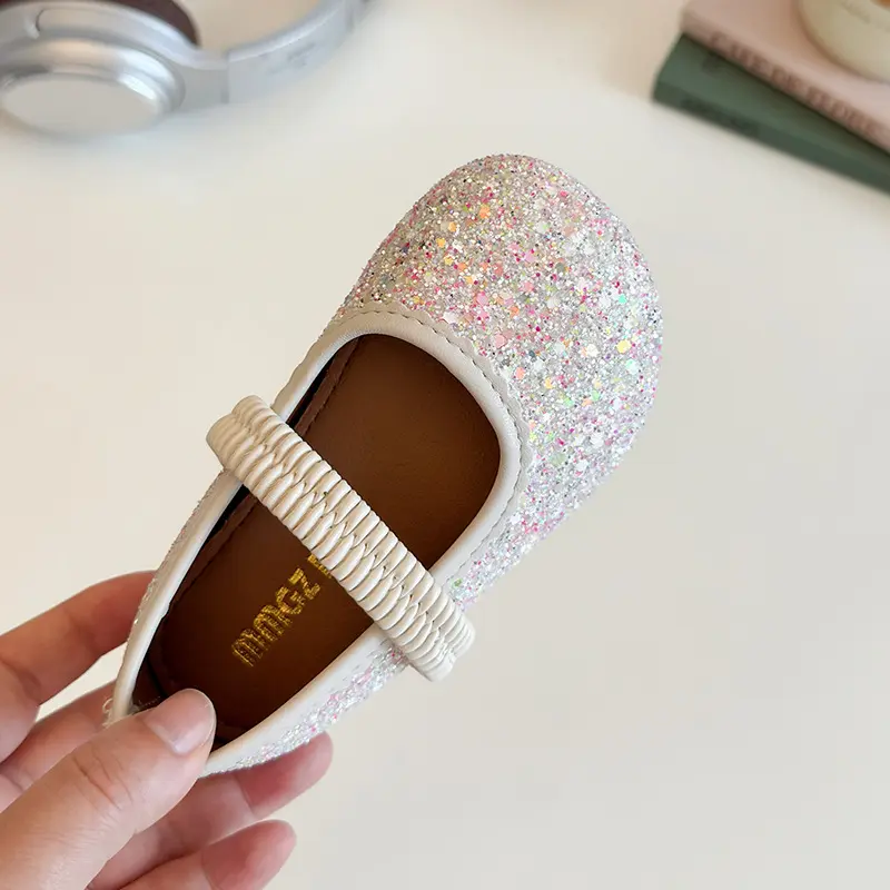 Spring Autumn Girl's Leather Shoes Princess Party Colorful Glitter Shoes Fashion Children Performance Wedding Dress Shoes I06285