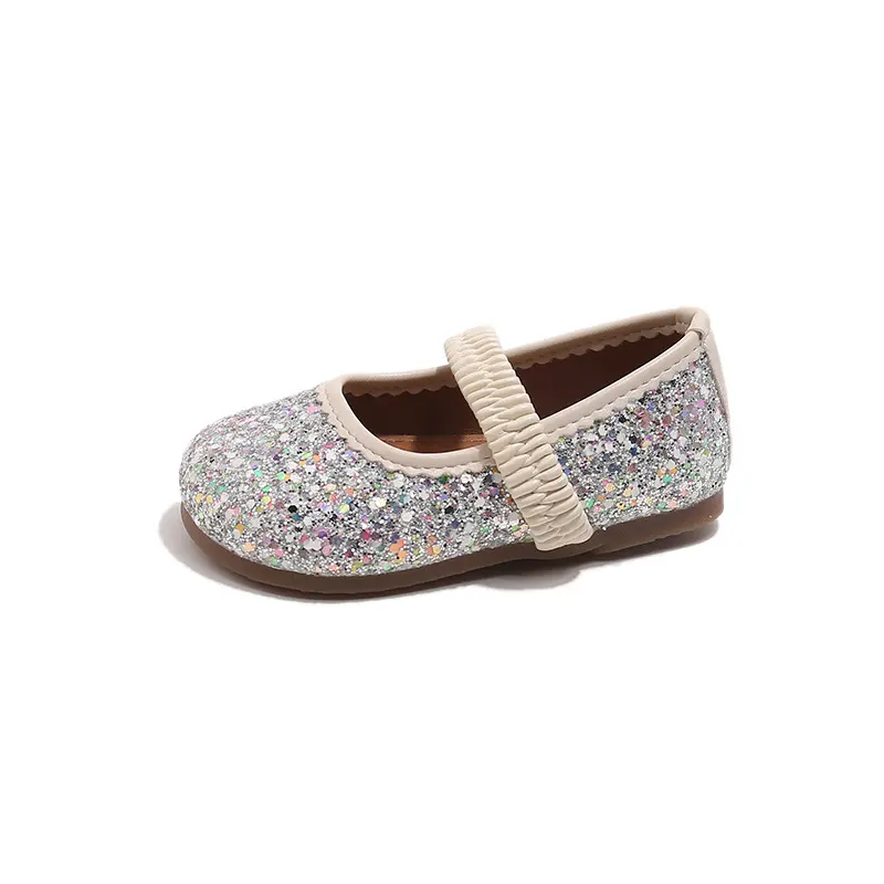 Spring Autumn Girl's Leather Shoes Princess Party Colorful Glitter Shoes Fashion Children Performance Wedding Dress Shoes I06285
