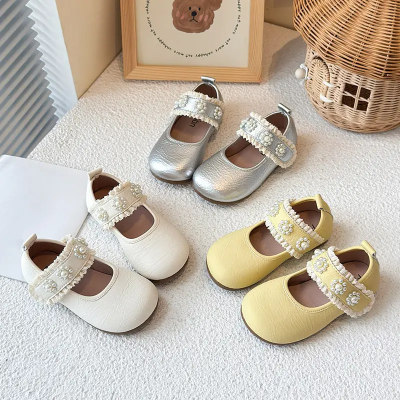 High-end Girls' Spring Autumn New Children's Princess Shoes Baby Kids Princess Style Rhinestone School Student Loafer